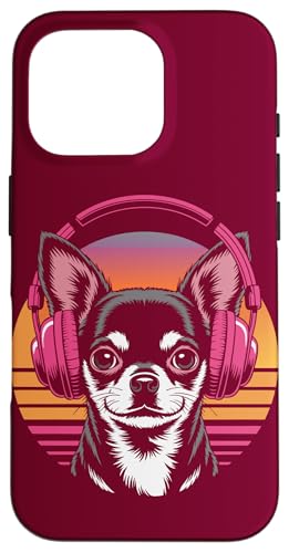 Chihuahua Kopfhörer Retro Chihuahua Hülle für iPhone 16 Pro von Chihuahua Lover Gifts & Tees