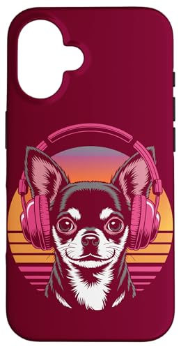 Chihuahua Kopfhörer Retro Chihuahua Hülle für iPhone 16 von Chihuahua Lover Gifts & Tees