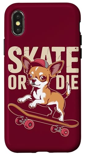 Eislaufen Chihuahua Skateboard Chihuahua Hülle für iPhone X/XS von Chihuahua Lover Gifts & Tees