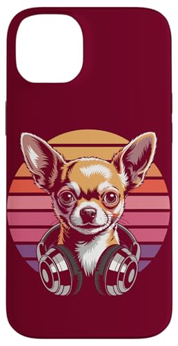 Retro Chihuahua Kopfhörer DJ Chihuahua Hülle für iPhone 14 Plus von Chihuahua Lover Gifts & Tees