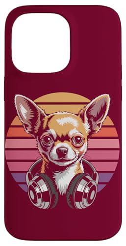 Retro Chihuahua Kopfhörer DJ Chihuahua Hülle für iPhone 14 Pro Max von Chihuahua Lover Gifts & Tees