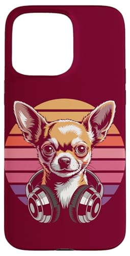 Retro Chihuahua Kopfhörer DJ Chihuahua Hülle für iPhone 15 Pro Max von Chihuahua Lover Gifts & Tees