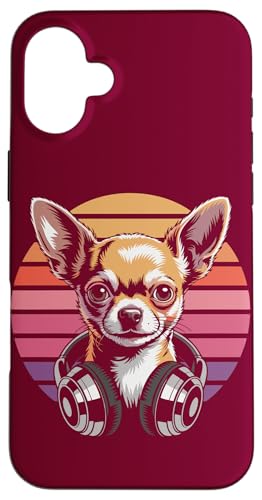 Retro Chihuahua Kopfhörer DJ Chihuahua Hülle für iPhone 16 Plus Retro Chihuahua Kopfhörer DJ Chihuahua Hülle für iPhone 16 Plus von Chihuahua Lover Gifts & Tees