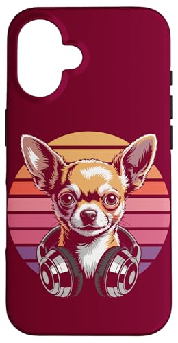 Retro Chihuahua Kopfhörer DJ Chihuahua Hülle für iPhone 16 von Chihuahua Lover Gifts & Tees