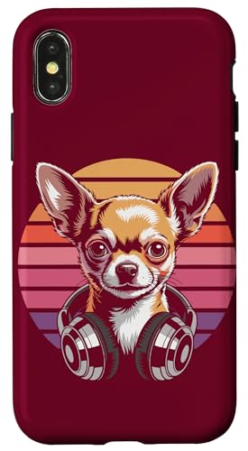 Retro Chihuahua Kopfhörer DJ Chihuahua Hülle für iPhone X/XS von Chihuahua Lover Gifts & Tees