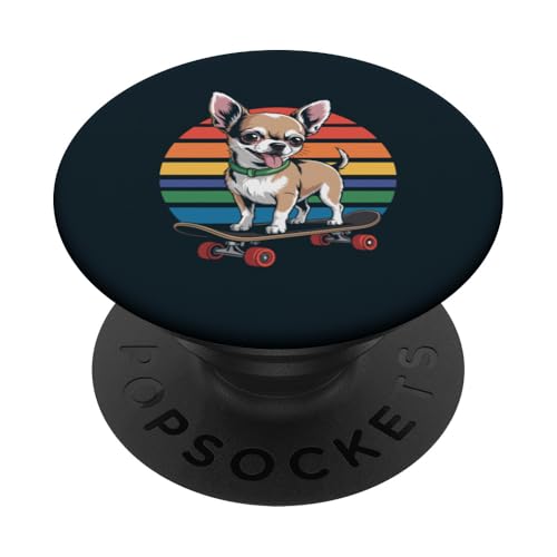 Skateboard Chihuahua Skater Chihuahua PopSockets Klebender PopGrip Skateboard Chihuahua Skater Chihuahua PopSockets Klebender PopGrip von Chihuahua Lover Gifts & Tees
