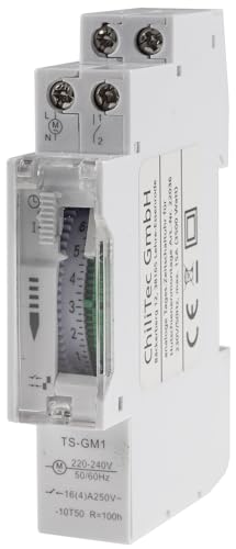 Analoge Tages-Zeitschaltuhr für Schalttafel-Einbau, 24 Stunden 15min Steps 230V Schaltkasten (1 Stück) von ChiliTec