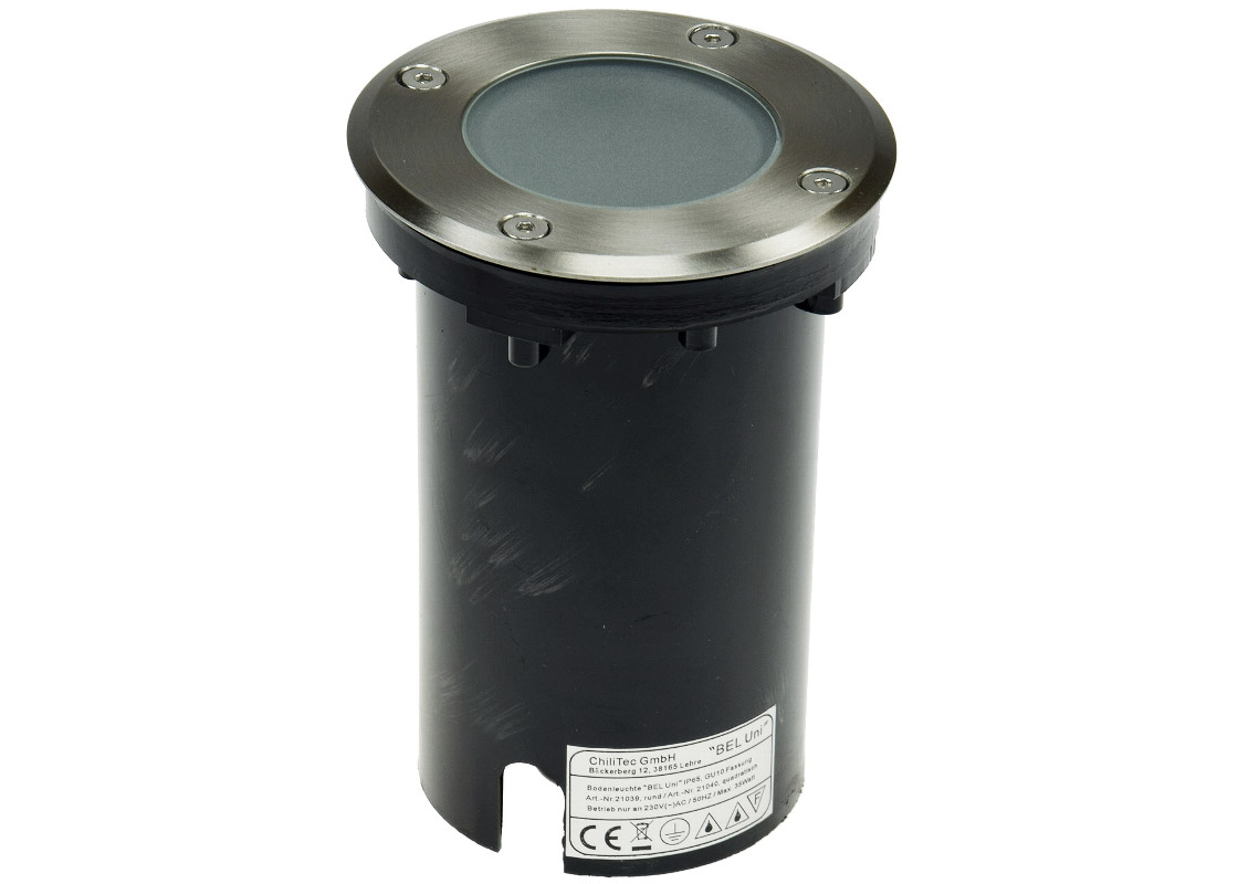 Bodenleuchte "BEL Uni R" 11x14cm, IP65, GU10 Fassung, rund Bodenleuchte "BEL Uni R" 11x14cm, IP65, GU10 Fassung, rund von ChiliTec