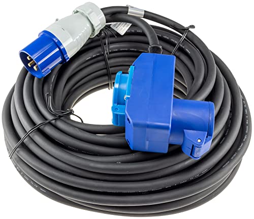CEE Kabel Verlängerungskabel 25Meter IP44 Stecker Winkelkupplung mit Schutzdeckel 230V I H07RNF 3G2,5 Zwischenstecker mit Steckdose für Wohnwagen Camping Caravan Wohnmobil Boot CEE Kabel Verlängerungskabel 25Meter IP44 Stecker Winkelkupplung mit Schutzdeckel 230V I H07RNF 3G2,5 Zwischenstecker mit Steckdose für Wohnwagen Camping Caravan Wohnmobil Boot von ChiliTec