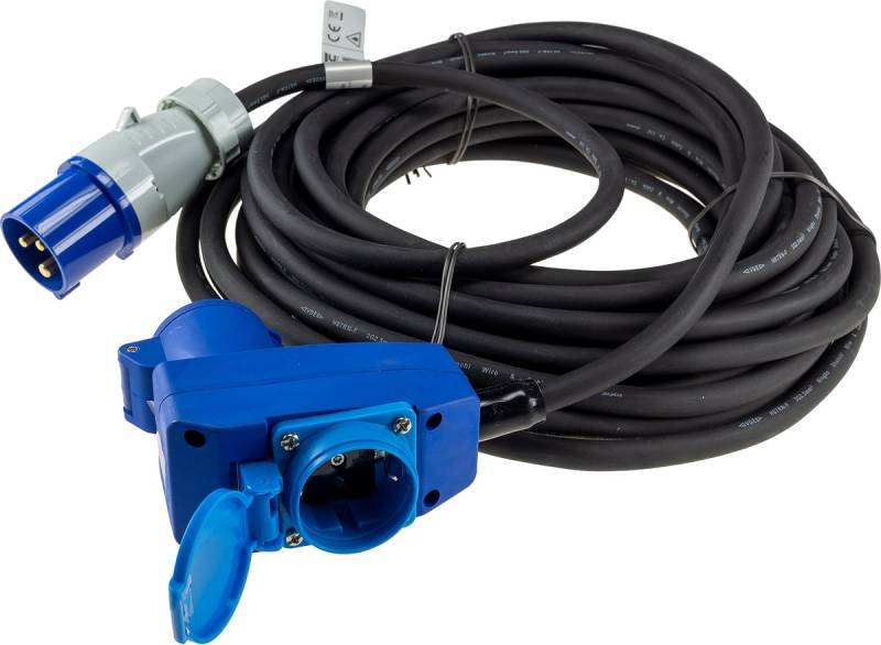 CHILITEC CEE-Verlängerung 16A/3600W, 3-polig, 15 m, mit Steckdose von ChiliTec
