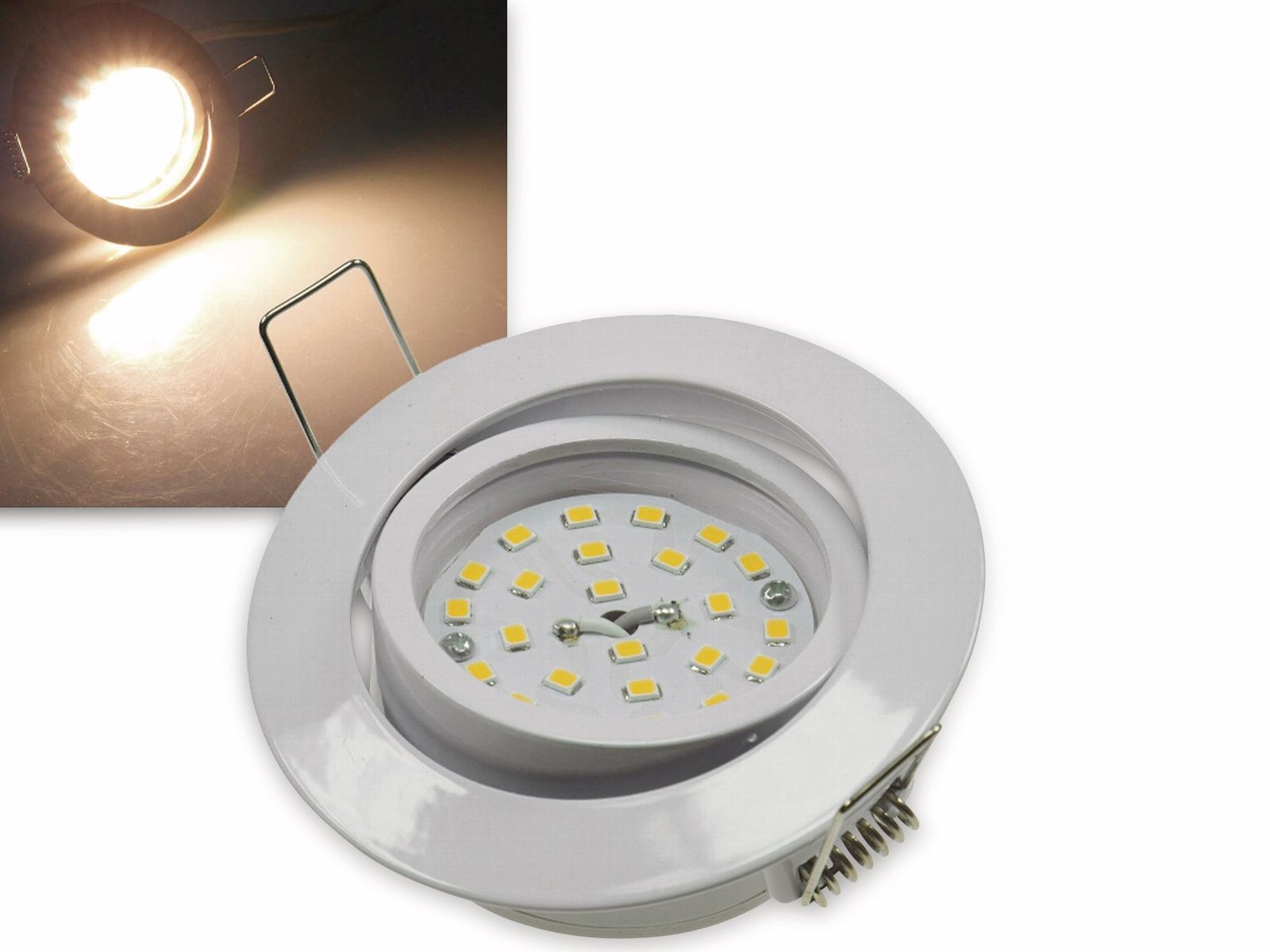 CHILITEC LED-Einbauleuchte "Flat-32" EEK F, 5 W, 420 lm, 2900 K, weiß, dimmbar von ChiliTec