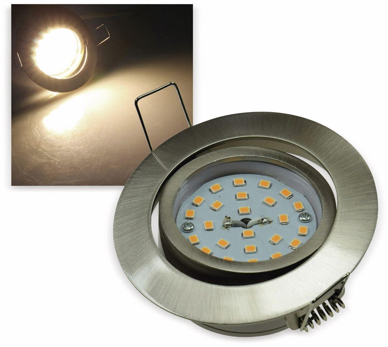 CHILITEC LED-Einbauleuchte "Flat-32" EEK F, 5 W, 470 lm, 2900 K, Edelstahl von ChiliTec