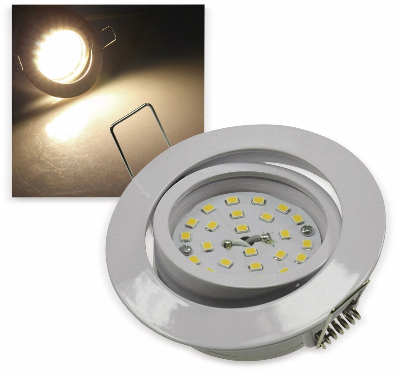 CHILITEC LED-Einbauleuchte "Flat-32" EEK F, 5 W, 470 lm, 2900 K, weiß von ChiliTec