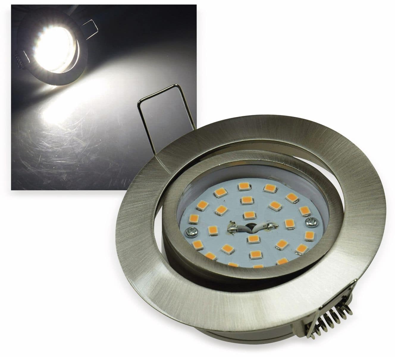 CHILITEC LED-Einbauleuchte "Flat-32" EEK F, 5 W, 490 lm, 4000 K, Edelstahl von ChiliTec