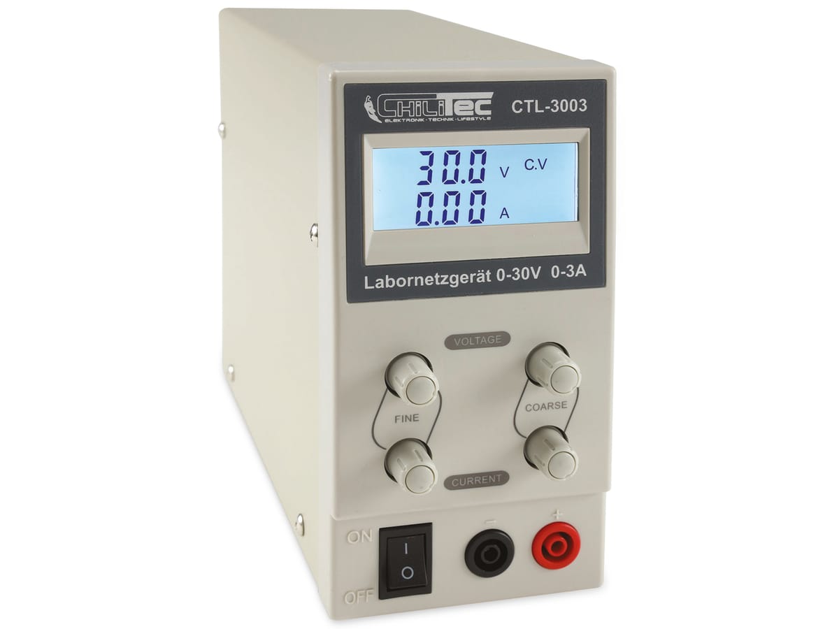 CHILITEC Regelbares Labornetzgerät CTL-3003, 0...30 V / 0...3 A, LCD CHILITEC Regelbares Labornetzgerät CTL-3003, 0...30 V / 0...3 A, LCD von ChiliTec