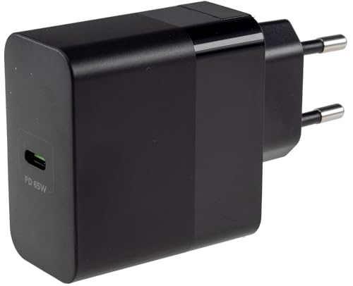 ChiliTec 65Watt Ladegerät PD Stecker-Netzteil mit USB-C Schnellladegerät 110-240V 65W Stecker-Netzteil zu Laden und Betrieb von Tablet Smartphone Kopfhörer Akku Leuchten Schwarz von ChiliTec
