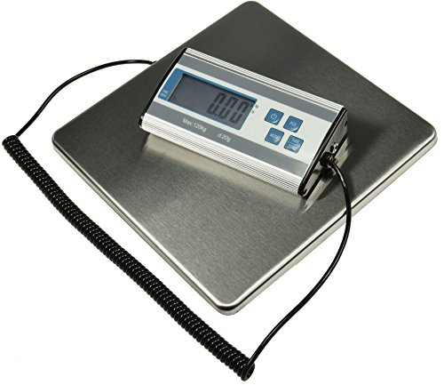 ChiliTec Digitale Paketwaage Versandwaage bis 120Kg +/-20g Edelstahl Oberfläche 27x27cm Spiralkabel 70-150cm Externes Display Waage für Lager Versand Pakete ChiliTec Digitale Paketwaage Versandwaage bis 120Kg +/-20g Edelstahl Oberfläche 27x27cm Spiralkabel 70-150cm Externes Display Waage für Lager Versand Pakete von ChiliTec