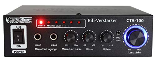 ChiliTec HiFi-Verstärker CTA-100 Cinch Aux In 100 Watt Verstärker Stereo 2-Kanal Mini Endstufe für PC Büro Gaming Schwarz ChiliTec HiFi-Verstärker CTA-100 Cinch Aux In 100 Watt Verstärker Stereo 2-Kanal Mini Endstufe für PC Büro Gaming Schwarz von ChiliTec