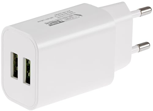 ChiliTec USB Ladegerät Stecker-Netzteil IN 110-240V Out 5V 2X USB A 10W 2,1A USB-Netzteil für Smartphone, Tablet, LED Strips von ChiliTec