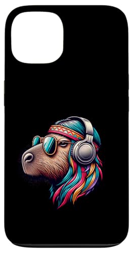 Groovy Capybara Vibes – Retro-Kopfhörer & Shades Art Hülle für iPhone 13 von Chill Critter Collective
