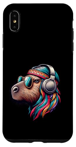 Groovy Capybara Vibes – Retro-Kopfhörer & Shades Art Hülle für iPhone XS Max von Chill Critter Collective