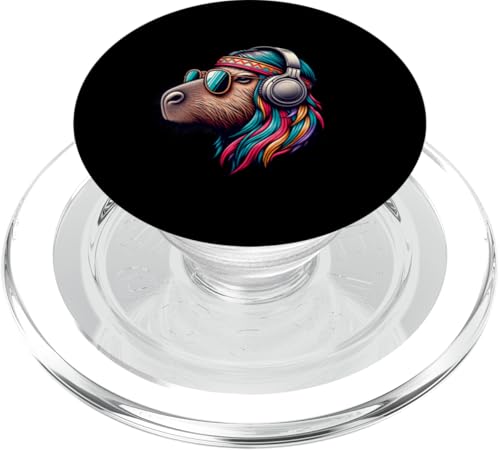 Groovy Capybara Vibes – Retro-Kopfhörer & Shades Art PopSockets PopGrip für MagSafe Groovy Capybara Vibes – Retro-Kopfhörer & Shades Art PopSockets PopGrip für MagSafe von Chill Critter Collective