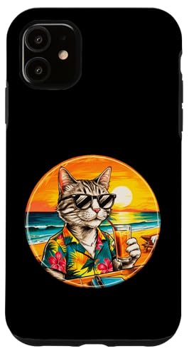 Coole Katze, Retro, Vintage, entspannend mit einem Getränk am Strand Hülle für iPhone 11 Coole Katze, Retro, Vintage, entspannend mit einem Getränk am Strand Hülle für iPhone 11 von Chillin Kitten Tropical Summer Clothing Co.