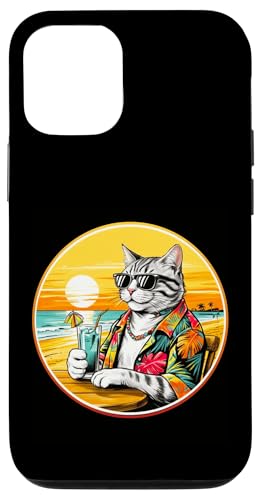 Coole Katze, Retro, Vintage, entspannend mit einem Getränk am Strand Hülle für iPhone 12/12 Pro Coole Katze, Retro, Vintage, entspannend mit einem Getränk am Strand Hülle für iPhone 12/12 Pro von Chillin Kitten Tropical Summer Clothing Co.