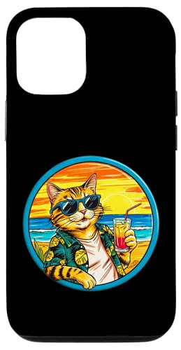Coole Katze, Retro, Vintage, entspannend mit einem Getränk am Strand Hülle für iPhone 12/12 Pro Coole Katze, Retro, Vintage, entspannend mit einem Getränk am Strand Hülle für iPhone 12/12 Pro von Chillin Kitten Tropical Summer Clothing Co.