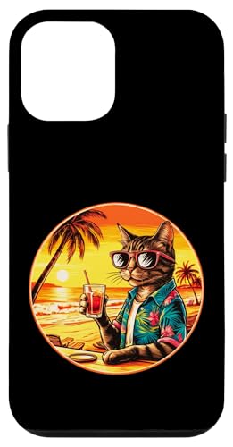 Coole Katze, Retro, Vintage, entspannend mit einem Getränk am Strand Hülle für iPhone 12 mini Coole Katze, Retro, Vintage, entspannend mit einem Getränk am Strand Hülle für iPhone 12 mini von Chillin Kitten Tropical Summer Clothing Co.