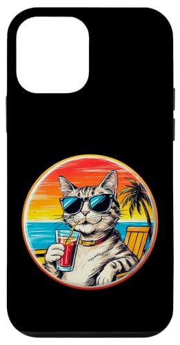 Coole Katze, Retro, Vintage, entspannend mit einem Getränk am Strand Hülle für iPhone 12 mini Coole Katze, Retro, Vintage, entspannend mit einem Getränk am Strand Hülle für iPhone 12 mini von Chillin Kitten Tropical Summer Clothing Co.