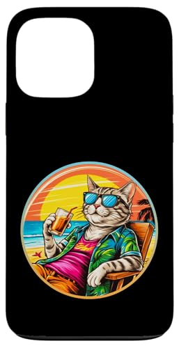 Coole Katze, Retro, Vintage, entspannend mit einem Getränk am Strand Hülle für iPhone 13 Pro Max Coole Katze, Retro, Vintage, entspannend mit einem Getränk am Strand Hülle für iPhone 13 Pro Max von Chillin Kitten Tropical Summer Clothing Co.
