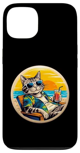 Coole Katze, Retro, Vintage, entspannend mit einem Getränk am Strand Hülle für iPhone 13 Coole Katze, Retro, Vintage, entspannend mit einem Getränk am Strand Hülle für iPhone 13 von Chillin Kitten Tropical Summer Clothing Co.