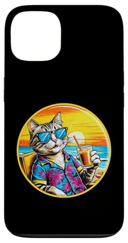 Coole Katze, Retro, Vintage, entspannend mit einem Getränk am Strand Hülle für iPhone 13 Coole Katze, Retro, Vintage, entspannend mit einem Getränk am Strand Hülle für iPhone 13 von Chillin Kitten Tropical Summer Clothing Co.