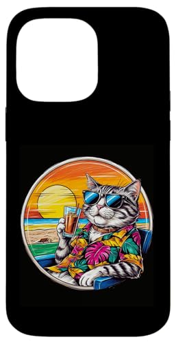Coole Katze, Retro, Vintage, entspannend mit einem Getränk am Strand Hülle für iPhone 14 Pro Max Coole Katze, Retro, Vintage, entspannend mit einem Getränk am Strand Hülle für iPhone 14 Pro Max von Chillin Kitten Tropical Summer Clothing Co.