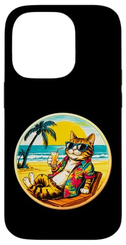 Coole Katze, Retro, Vintage, entspannend mit einem Getränk am Strand Hülle für iPhone 14 Pro Coole Katze, Retro, Vintage, entspannend mit einem Getränk am Strand Hülle für iPhone 14 Pro von Chillin Kitten Tropical Summer Clothing Co.