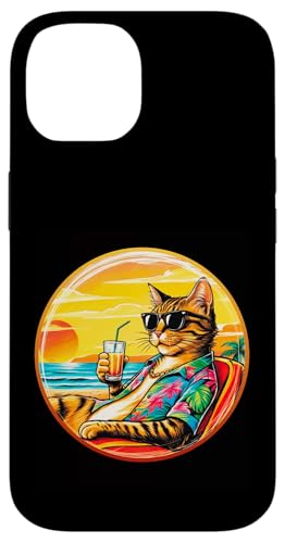 Coole Katze, Retro, Vintage, entspannend mit einem Getränk am Strand Hülle für iPhone 14 Coole Katze, Retro, Vintage, entspannend mit einem Getränk am Strand Hülle für iPhone 14 von Chillin Kitten Tropical Summer Clothing Co.