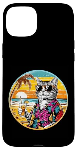 Coole Katze, Retro, Vintage, entspannend mit einem Getränk am Strand Hülle für iPhone 15 Plus Coole Katze, Retro, Vintage, entspannend mit einem Getränk am Strand Hülle für iPhone 15 Plus von Chillin Kitten Tropical Summer Clothing Co.