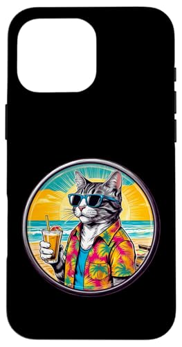 Coole Katze, Retro, Vintage, entspannend mit einem Getränk am Strand Hülle für iPhone 16 Pro Max Coole Katze, Retro, Vintage, entspannend mit einem Getränk am Strand Hülle für iPhone 16 Pro Max von Chillin Kitten Tropical Summer Clothing Co.