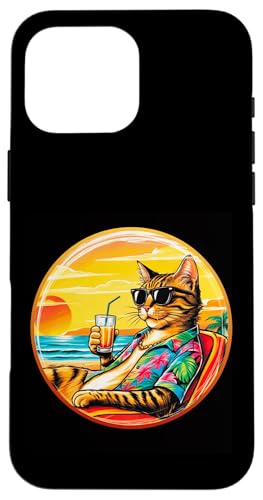 Coole Katze, Retro, Vintage, entspannend mit einem Getränk am Strand Hülle für iPhone 16 Pro Max Coole Katze, Retro, Vintage, entspannend mit einem Getränk am Strand Hülle für iPhone 16 Pro Max von Chillin Kitten Tropical Summer Clothing Co.