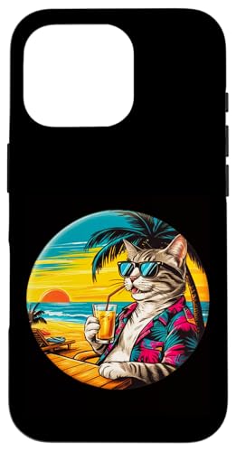 Coole Katze, Retro, Vintage, entspannend mit einem Getränk am Strand Hülle für iPhone 16 Pro Coole Katze, Retro, Vintage, entspannend mit einem Getränk am Strand Hülle für iPhone 16 Pro von Chillin Kitten Tropical Summer Clothing Co.