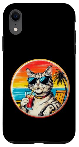 Coole Katze, Retro, Vintage, entspannend mit einem Getränk am Strand Hülle für iPhone XR Coole Katze, Retro, Vintage, entspannend mit einem Getränk am Strand Hülle für iPhone XR von Chillin Kitten Tropical Summer Clothing Co.
