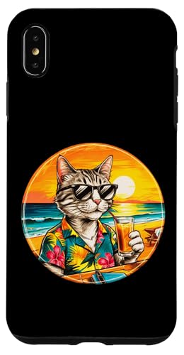 Coole Katze, Retro, Vintage, entspannend mit einem Getränk am Strand Hülle für iPhone XS Max von Chillin Kitten Tropical Summer Clothing Co.