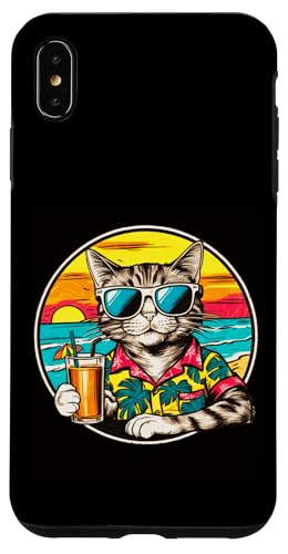 Coole Katze, Retro, Vintage, entspannend mit einem Getränk am Strand Hülle für iPhone XS Max Coole Katze, Retro, Vintage, entspannend mit einem Getränk am Strand Hülle für iPhone XS Max von Chillin Kitten Tropical Summer Clothing Co.