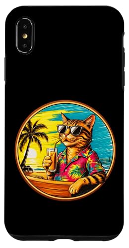 Coole Katze, Retro, Vintage, entspannend mit einem Getränk am Strand Hülle für iPhone XS Max Coole Katze, Retro, Vintage, entspannend mit einem Getränk am Strand Hülle für iPhone XS Max von Chillin Kitten Tropical Summer Clothing Co.