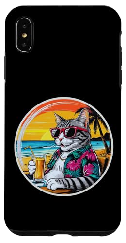 Coole Katze, Retro, Vintage, entspannend mit einem Getränk am Strand Hülle für iPhone XS Max Coole Katze, Retro, Vintage, entspannend mit einem Getränk am Strand Hülle für iPhone XS Max von Chillin Kitten Tropical Summer Clothing Co.