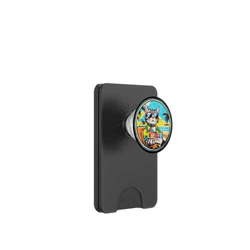 Coole Katze, Retro, Vintage, entspannend mit einem Getränk am Strand PopSockets PopWallet für MagSafe Coole Katze, Retro, Vintage, entspannend mit einem Getränk am Strand PopSockets PopWallet für MagSafe von Chillin Kitten Tropical Summer Clothing Co.