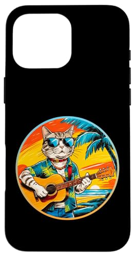 Lustige Katze spielt Gitarre am Strand Hülle für iPhone 16 Pro Max Lustige Katze spielt Gitarre am Strand Hülle für iPhone 16 Pro Max von Chillin Kitten Tropical Summer Clothing Co.