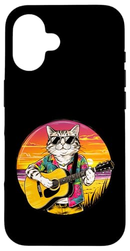 Lustige Katze spielt Gitarre am Strand Hülle für iPhone 16 Lustige Katze spielt Gitarre am Strand Hülle für iPhone 16 von Chillin Kitten Tropical Summer Clothing Co.