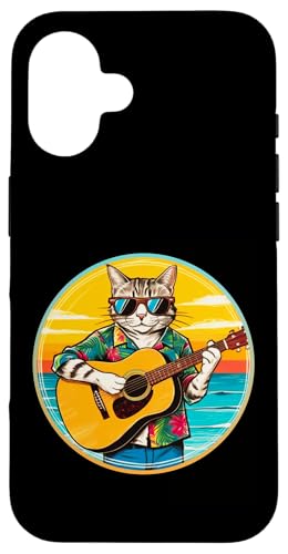 Lustige Katze spielt Gitarre am Strand Hülle für iPhone 16 Lustige Katze spielt Gitarre am Strand Hülle für iPhone 16 von Chillin Kitten Tropical Summer Clothing Co.